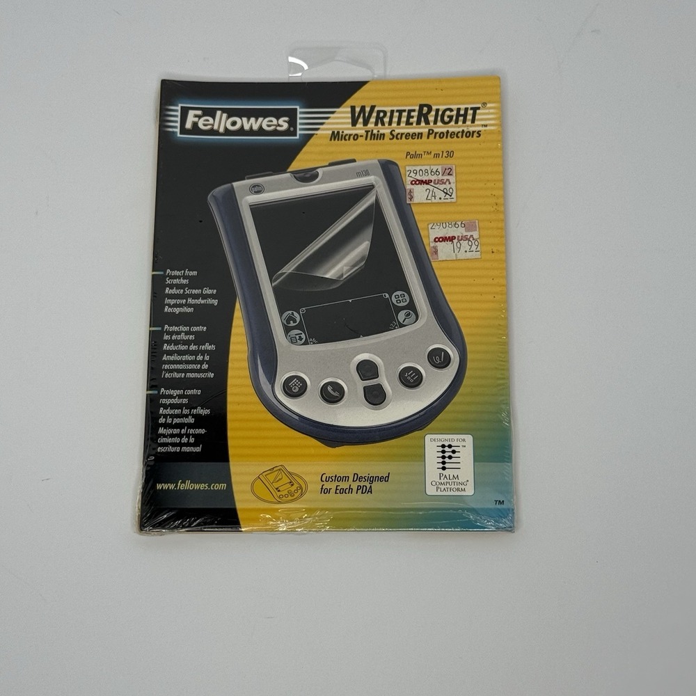 Fellowes WriteRight Micro-Thin Screen Protectors for Palm M130 98168 New Sealed